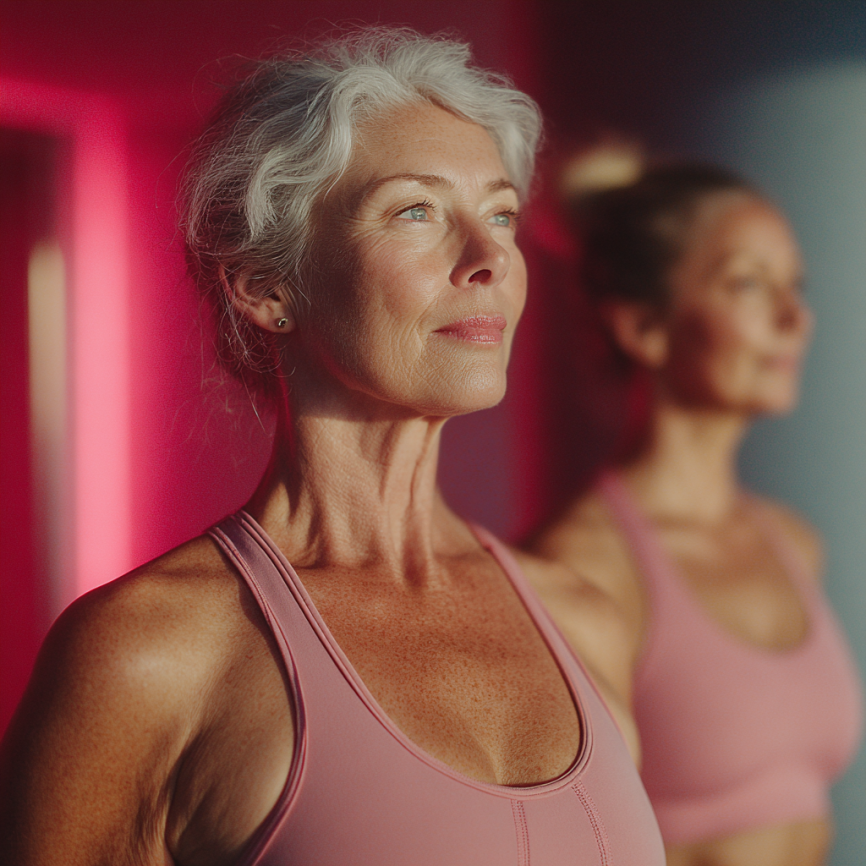 Instructor de yoga lucrând cu o persoană în vârstă